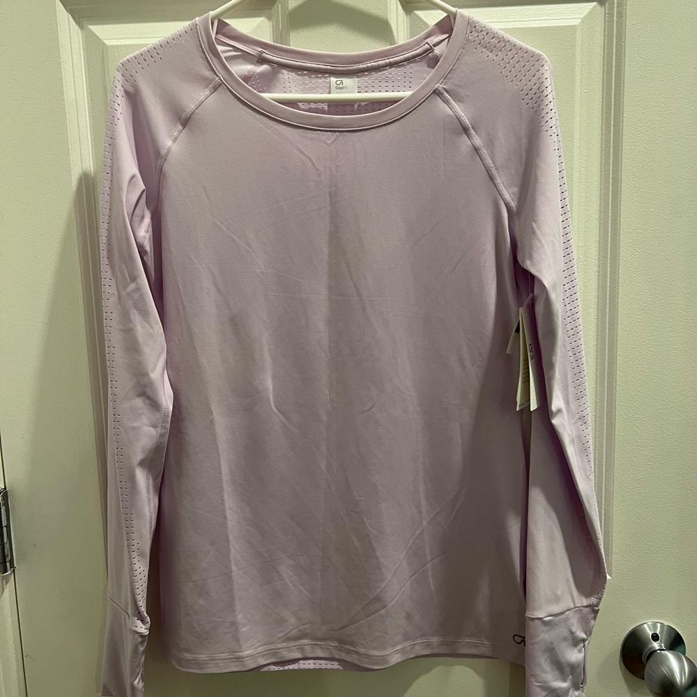 NWT - Gap Fit Perforated Athletic Long Sleeve. Beautiful light purple. Sz: MED